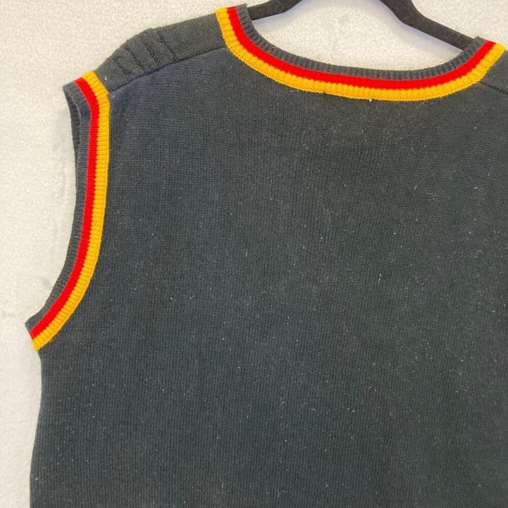 Delf USA‎ Vintage Knit Sweater Vest Mens XL Black Red Hip Hop Retro 90s Y2K - Picture 12 of 13